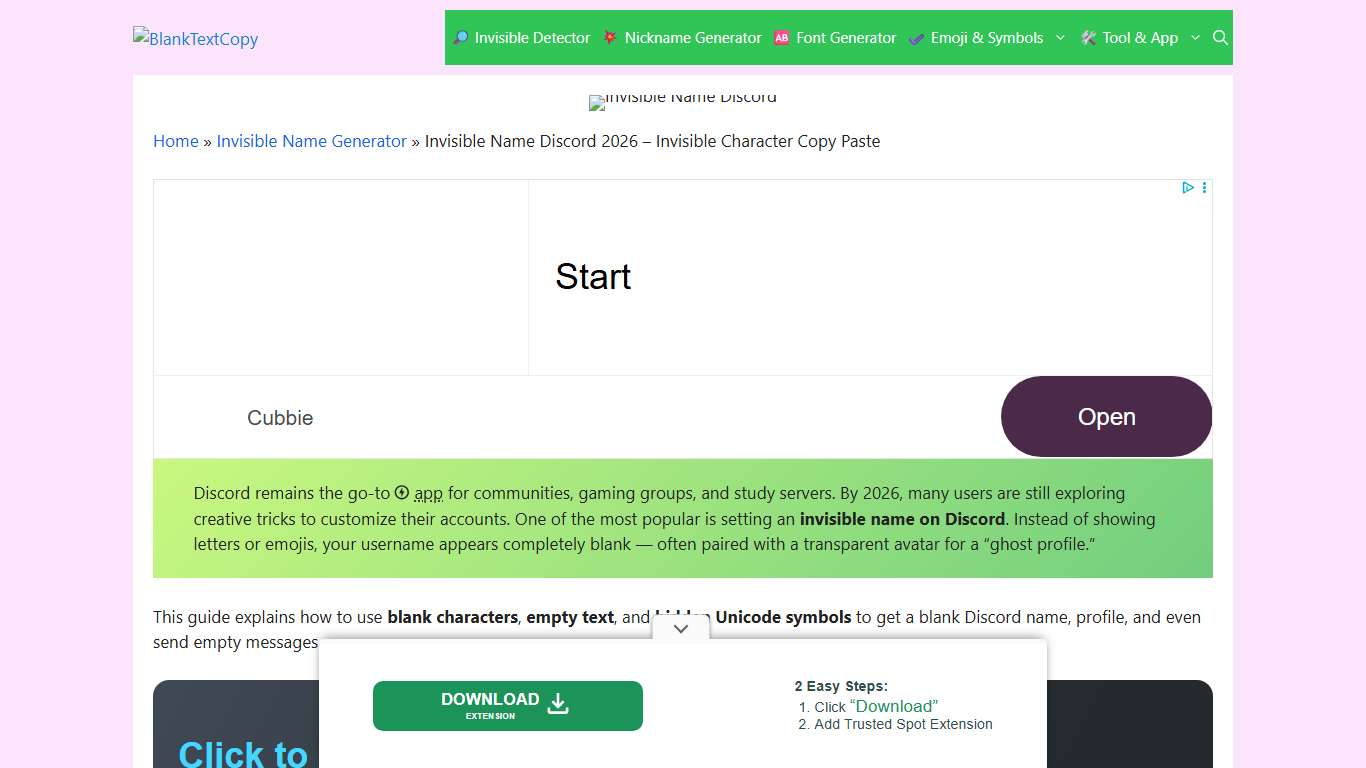 Invisible Name Discord 2026 - Invisible Character Copy Paste
